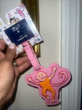 Roller Rabbit X Target Pink & Orange Monkey Luggage Tag 🎯💌💄💋